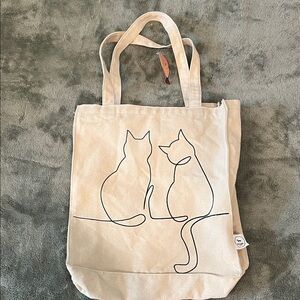 Park Life Designs Milo Cat Line Art Canvas Tote Bag